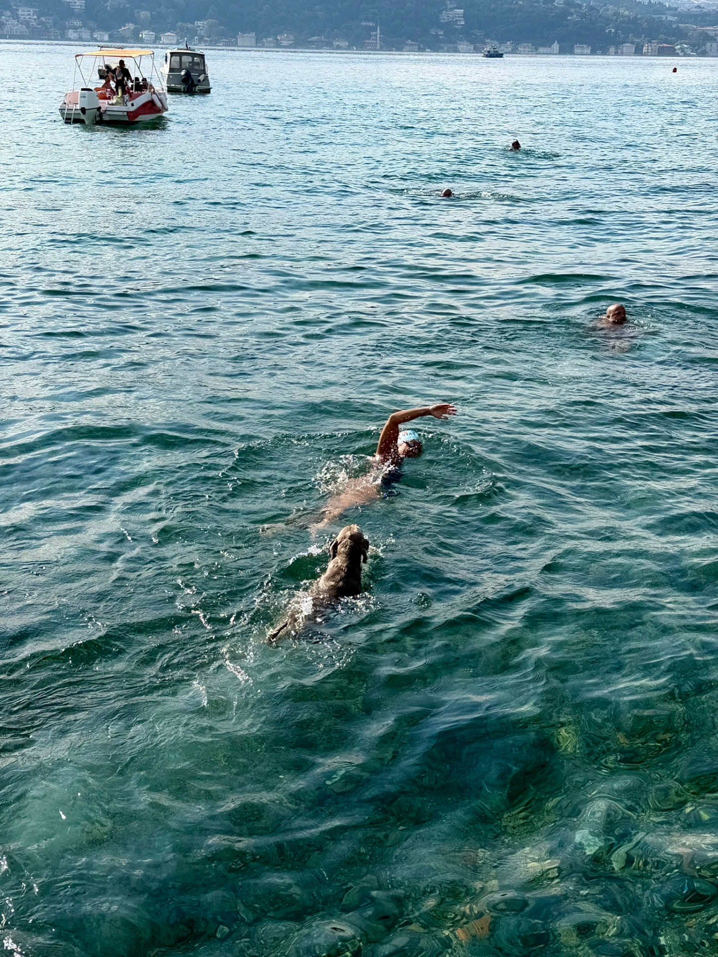 Yasemin and Margot swimming in Bebek